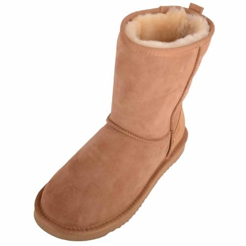 Image of SNUGRUGS Mens Genuine Sheepskin Ankle Boots with Reinforced Heel - Chestnut Suede - UK 10 / EU 44