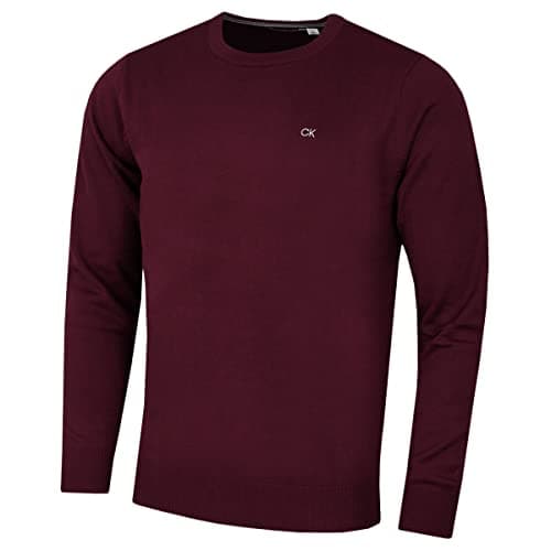 Image of Calvin Klein Mens Crew Neck Sweater - French Burgundy - XL