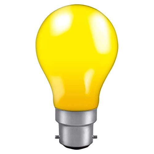 Image of Crompton Lamps 25W GLS BC-B22d Dimmable Colour Glazed IP65 Yellow BC Bayonet B22 Incandescent Coloured Outdoor External Festoon Light Bulb