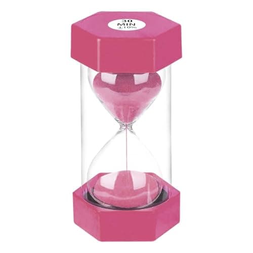 Image of Sand Timer 30 Minute Hourglass, SuLiao Colorful Sand Watch, Lager Pink Sand Clock, Plastic Hour Glass Sandglass Timer for Kids, Games, Classroom, Kitchen, Decoration