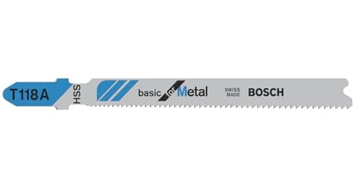 Image of Bosch 5x T 118 A Basic for Metal Jigsaw Blade (for Steel sheets, Steel sheets, Length 92 mm, Professional Accessory Jigsaw)
