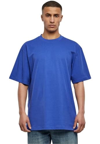 Image of URBAN CLASSICS Men's Basic Crew Neck Tall Tee, Oversized Short Sleeves T-Shirt with Dropped Shoulders, 100% Jersey Cotton, in royal, M