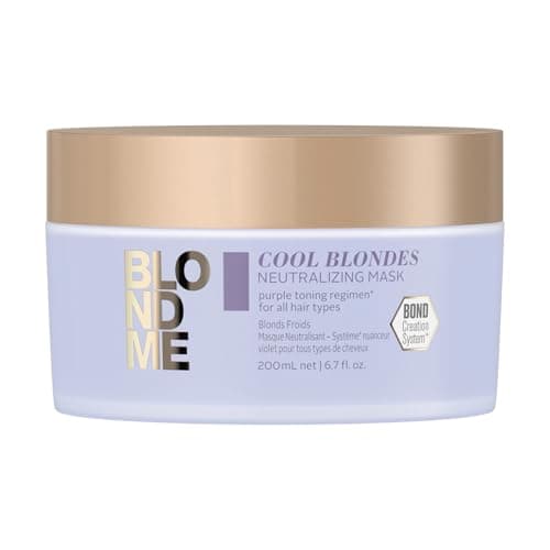 Image of Schwarzkopf Professional BLONDME Cool Blondes Neutralizing Mask For Colored Lighthened Bleached Hair 3D Bond Creation Technology Velvet Flower Protein Complex Refreshing Enriching Softening 200 ml