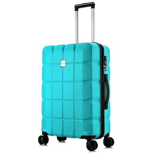 Image of ATX Luggage Medium Suitcase on 4 Dual Spinner Wheels Super Lightweight ABS Hard Shell Hold Check in with Built-in TSA Lock (Mint Green, 65Liter)