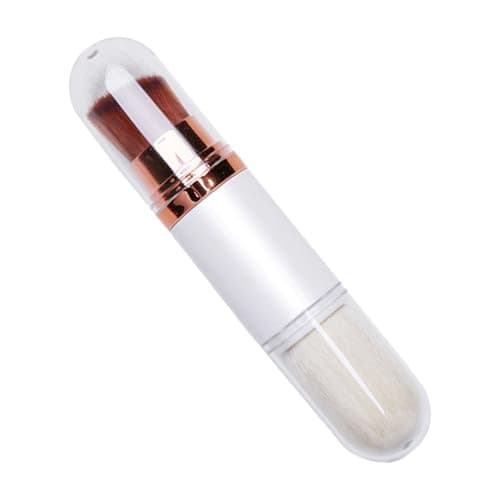 Image of 2 in 1 Powder Makeup Brush Dual-Ended Foundation Brush Retractable Blush Brush Protable Powder Brush for Cream Liquid Concealer (White)