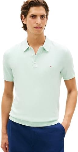 Image of Tommy Hilfiger Men's Essential Cotton Knitted Polo MW0MW37396 Other Sweaters, Green, XL