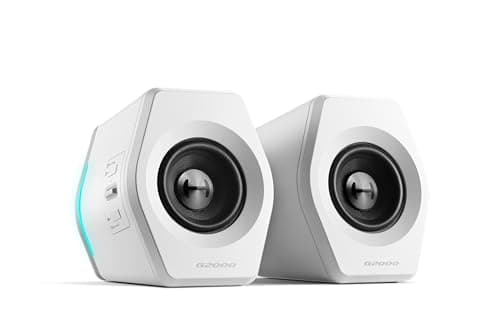 Image of HECATE G2000 Gaming Bluetooth Speakers for Desktop/PC, 2.75″ Drivers, 32W RMS, 12 RGB Effects, USB Sound Card, 3.5mm AUX Inputs, White