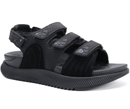 Image of ONCAI Womens Walking Sandals Summer Hiking Sports Sandles with Arch Support Woman Outdoor Orthopedic Water with Adjustable Strap Black Size 8