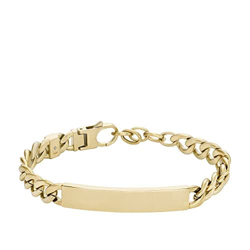 Image of Fossil Bracelet for Men Drew, Gold-Tone Stainless Steel Chain Bracelet, Length: 185mm+15mm, Width: 44.4mm, Height: 16.8mm, JF04465710