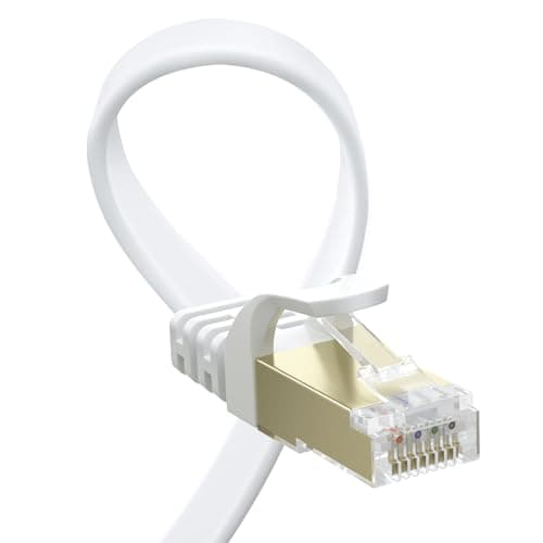 Image of BUSOHE Cat 8 Ethernet Cable 4m, High Speed Flat Gigabit RJ45 Lan Network Cable, 40Gbps 2000Mhz Internet Patch Cord Compatible with Router, Modem, PC, Laptop, Printer