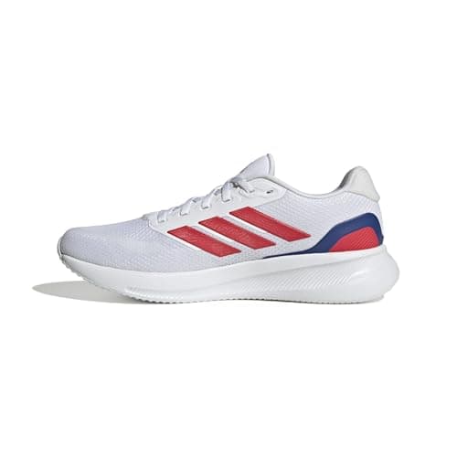 Image of adidas Men's Run Falcon 5 Sneaker, White/Semi Lucid Red/Black, 11.5