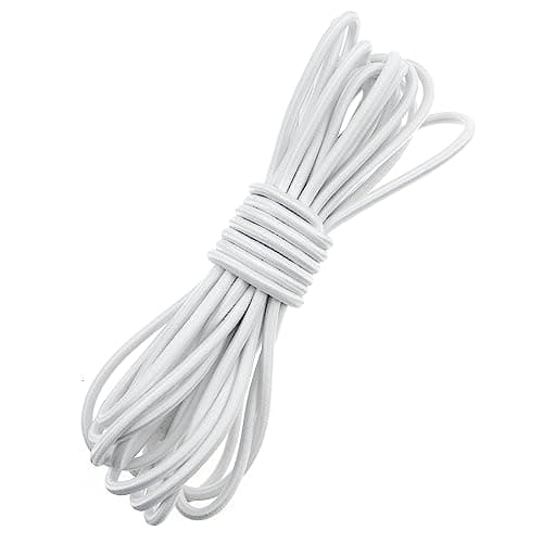 Image of 4MM White Elastic Cord 5 Meter Elastic String Bungee Cord Round Stretchy Cord Bungee Rope Multifunctional Drawstring Elastic for Backpack Tent Poles DIY Craft Projects Camping
