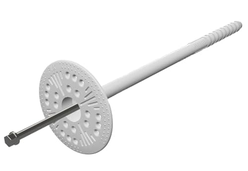 Image of 10mm x 100mm (Pack of 100) Plastic Insulation Fixing Hammer Driven Fastener with Metal Nail for Concrete and Masonry 57.12