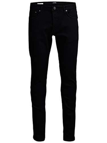 Image of Jack & Jones Men's Jjiglenn Jjfelix Am 046 50 Sps Noos Slim Jeans, Black (Black Denim), 34W 34L UK