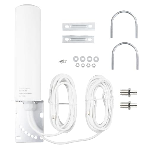 Image of BOOBRIE 4G 5G LTE Antenna Outdoor 10dBi SMA TS9 Adapter 698-2700 3300-3800MHz High Gain WiFi Antenna Outdoor LOW LOSS Dual SMA Male 5M RG58 Cable 4G LTE OmniDirectional Router Hotspot