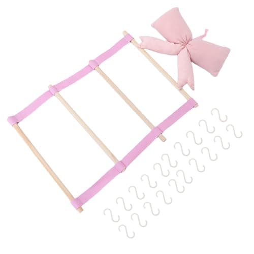 Image of TOYANDONA Pink Bow Wall Mounted Jewelry Organizer with Hooks for Necklaces Earrings Bracelets and Rings Space Saving Storage Rack Suitable for Door Hanging in Bedroom Closet