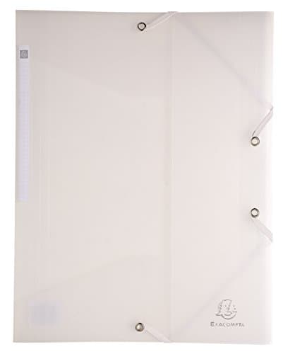 Image of Exacompta - Ref 55860E - Chromaline Collection - Elasticated 3-Flap Folders - Suitable for Storing A4 Documents, 0.5mm Polypropylene, Spine Label - Translucent Clear (Pack of 10)
