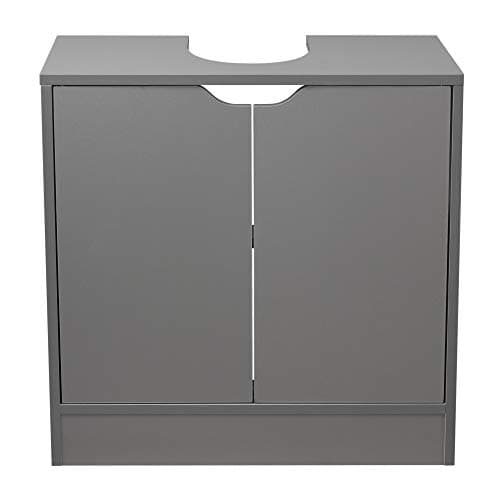 Image of URBNLIVING Full Pedestal Bathroom Sink Cabinet Under Basin Unit Cupboard Storage Furniture (Gray)