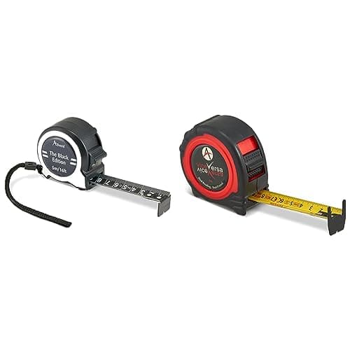 Image of Advent Black Edition 5m/16ft x 25mm Professional Tape Measure - ATM1-5025 & Advent Vice Versa 5m x 25mm Metric Tape Measure Dual Printed Blade - ATM4-5025VV
