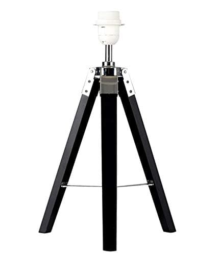 Image of MiniSun | Modern Black Wood and Silver Chrome Table Lamp Base | Table Lamps, Home Décor & Improvement Essential