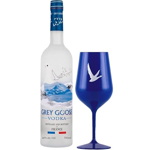 Image of GREY GOOSE Premium French Vodka Gift Set With Acrylic Cup, 40% ABV, 70cl / 700ml, Delivered in Recyclable Packaging, Made in France using natural ingredients