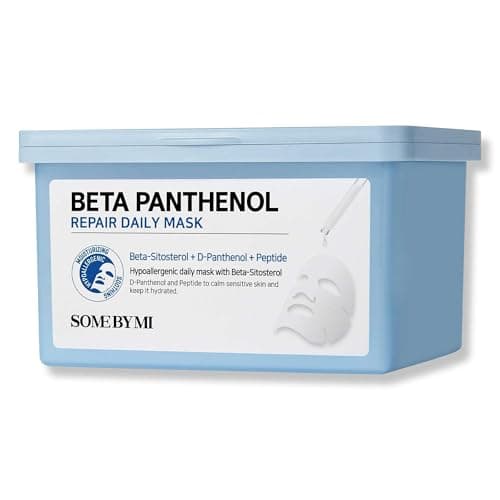 Image of SOME BY MI Beta-Panthenol Repair Daily Mask 30 Sheets – Vegan Korean Skincare Sheet Mask with Panthenol – Strengthens Skin Barrier & Hydrates Sensitive Skin – Daily Moisturising Face Mask