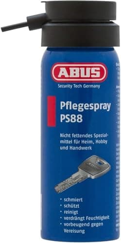 Image of ABUS PS88 Maintenance Spray - Grease-Free Lubricant for Door Cylinders, Car Locks, Tools - Protects Against Moisture and Freezing - 50ml