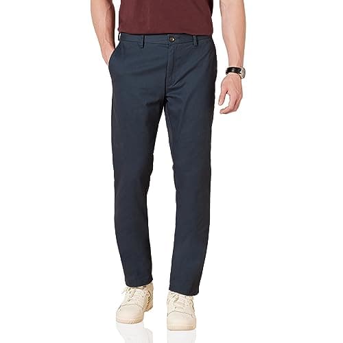 Image of Amazon Essentials Men's Slim Fit Wrinkle-Resistant Flat-Front Work Chino Trousers, Navy, 38W / 30L