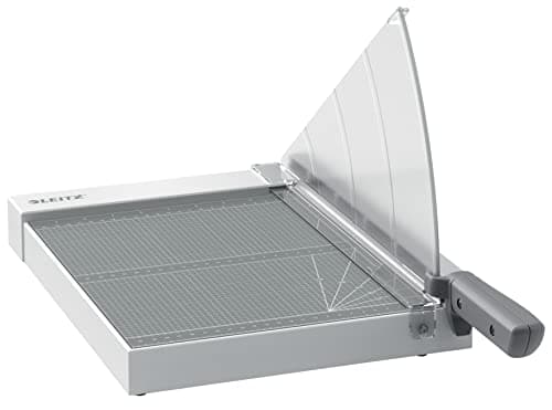 Image of Leitz Precision Home Office Paper Cutter A4, Guillotine, Cuts Up To 10 Sheets, 305mm Cut Length, Precision Steel Blade, Laminated Wooden Base, Alignment Guide With Edge Glow & Blade Guard, 90190000