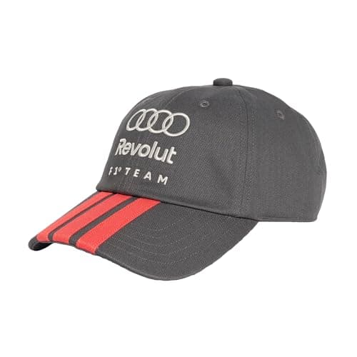 Image of adidas Unisex AUDI REVOLUT FORMULA ONE TEAM DNA 3 STRIPES CAP, utility black, M-L