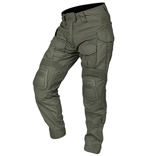 Image of IDOGEAR Men's G3 Combat Pants with Knee Pads Multi Camouflage Trousers Airsoft Hunting Paintball Tactical Outdoor Pants(Ranger Green,Large(34W x 32L))