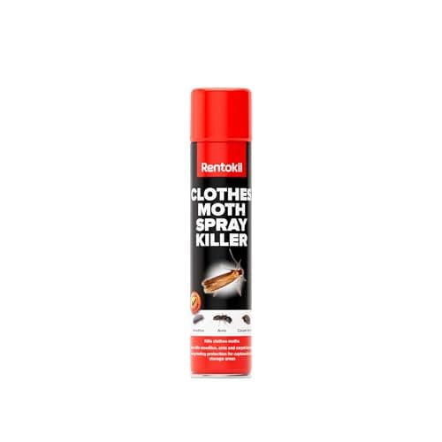 Image of Rentokil PSC100 Clothes Moth Killer Spray, Black,4.8x4.8x23.7 cm