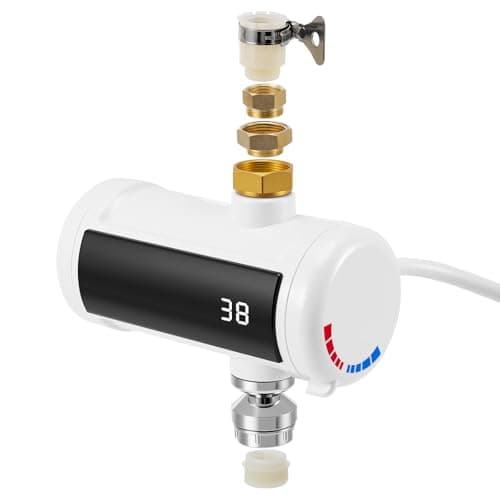 Image of Stainless Steel Instantaneous Water Heater 3000W Compact Instant Water Heater Featuring Heating Coil Compact Universal Design Suitable for Kitchen Sinks (B)