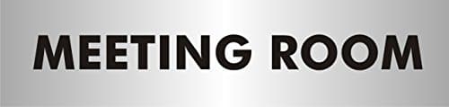 Image of Seco Meeting Room Sign, 190mm x 45mm - 2mm Brushed Aluminium Effect Acrylic