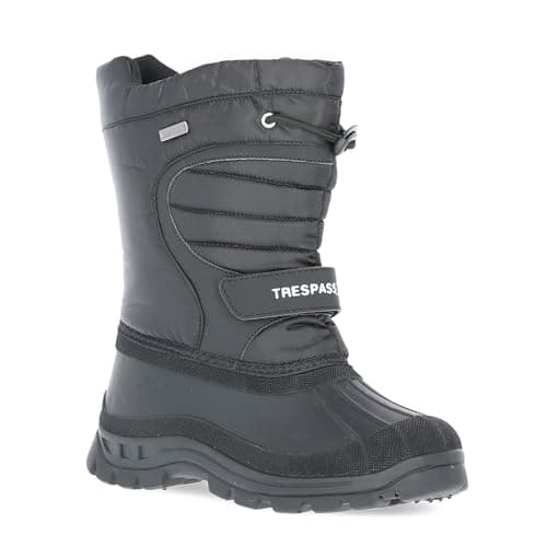 Image of Trespass Dodo Boys & Girls Water Resistant Snowboots Winter Kids Black Boots