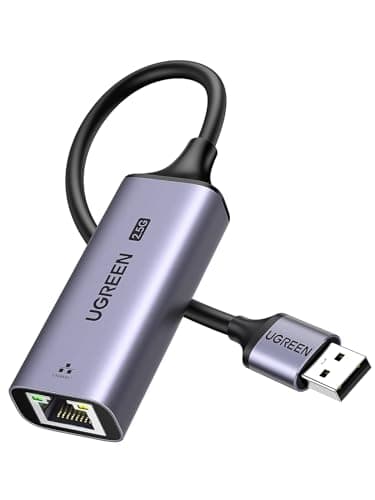 Image of UGREEN USB Ethernet Adapter, 2.5Gbps High-Speed Network Adapter for Gaming, USB 3.2 Gen 1 RJ45 Gigabit LAN Adaptor, Compatible with PC, Laptop, Router, Surface Pro, Steam Deck