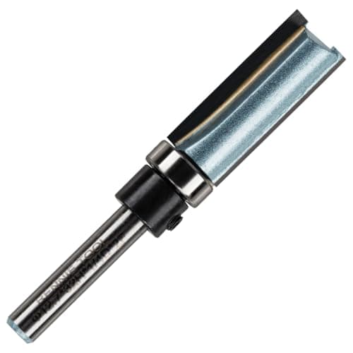 Image of Rennie Tools - 12.7mm Cut x 32mm Flute x 1/4" Shank Guided Profiler Router Cutter Bit, Tungsten Carbide Tipped. 1/2" Diameter Flush Trim Straight Router Bit