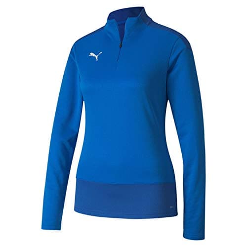 Image of PUMA Women's teamGOAL 23 1/4 Zip Top W Pullover, Electric Blue Lemonade-Team Power Blue, Medium