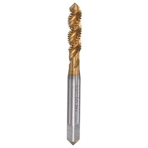 Image of TA-VIGOR Spiral Flute Tap M6, Metric Machine Threading Tap H2 Tolerance Titanium Plated Thread Screw Tap HSS 6542 Tapping Tool