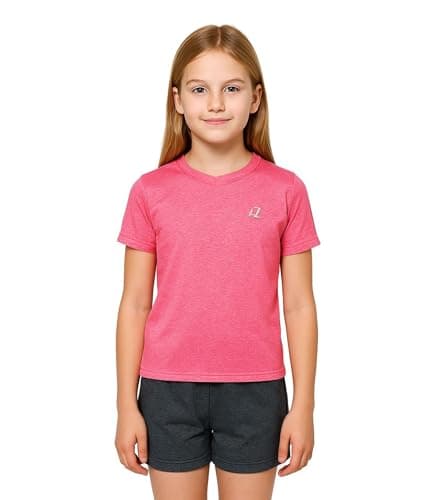 Image of A2Z 4 Kids Girls Active Sports Short Sleeves T Shirts Athletic Soft Feel Breathable Lightweight Summer - T Shirt 559 Pink 11-12