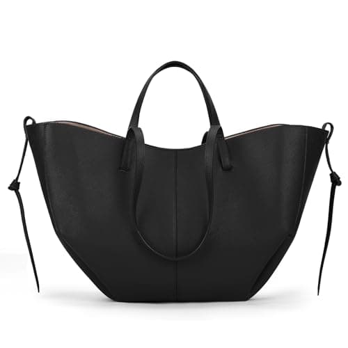 Image of ACUYE Leather Tote Bag for Women Crescent Shoulder Purse Ladies Handbag Y2K Hobo Bag Work Tote with Magnetic Closure