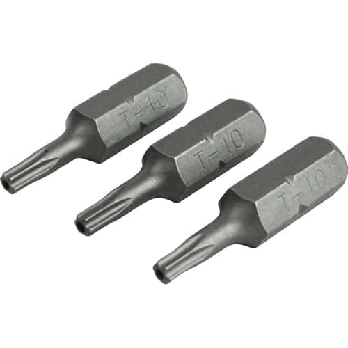 Image of Security S2 Grade Steel Screwdriver Bits T10S x 25mm (Pack 3)