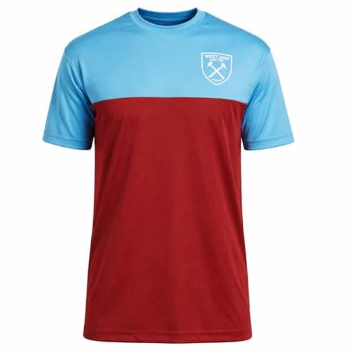Image of West Ham United Mens Casual Shirt, Official West Ham Football Crest Match Day Top, Mens Hammers Crest Shirt, WHU Supporters Top (UK, Alpha, L, Regular, Regular) Multicolor