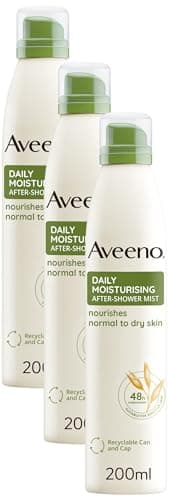 Image of Aveeno Daily Moisturising After-Shower Mist, Formulated With Oats, Suitable For Sensitive Skin, Non-Greasy Fast Absorbing Spray, Locks In Moisture 48h, 200ml (Pack of 3)
