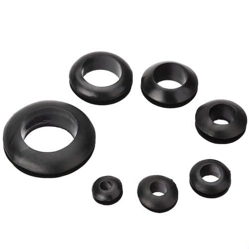 Image of KafTon Open Rubber Wiring Grommets Black Back Box Cable Wiring Grommets 6mm to 50mm (5, 32mm)