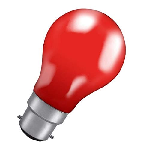 Image of Crompton Lamps 25W GLS BC-B22d Dimmable Red Colourglazed IP65 BIncandescent Coloured Outdoor Festoon Light Bulb