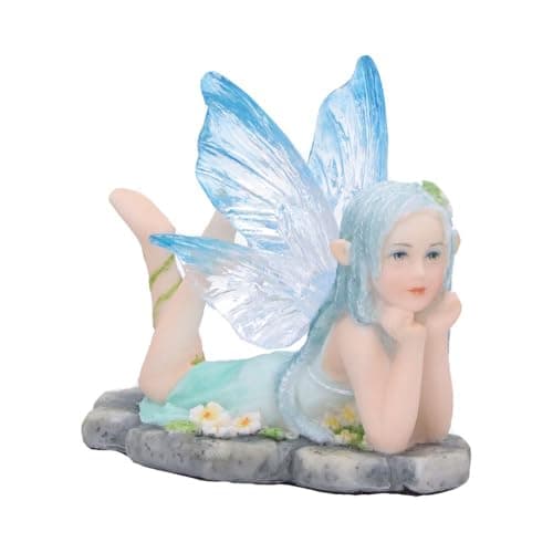 Image of Nemesis Now Fairy Figurine, Hand-painted Decorative Statue, Decor for Garden Shelf and Home - Amelia the Ice Fairy