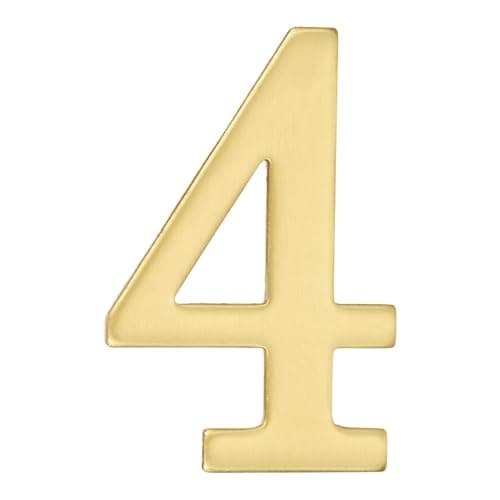 Image of sourcing map House Numbers for Outside, 2.76 Inch Self Adhesive Brass Mailbox Decor Number Stickers for Apartment Office Hotel Room Door Signs(Number 4)
