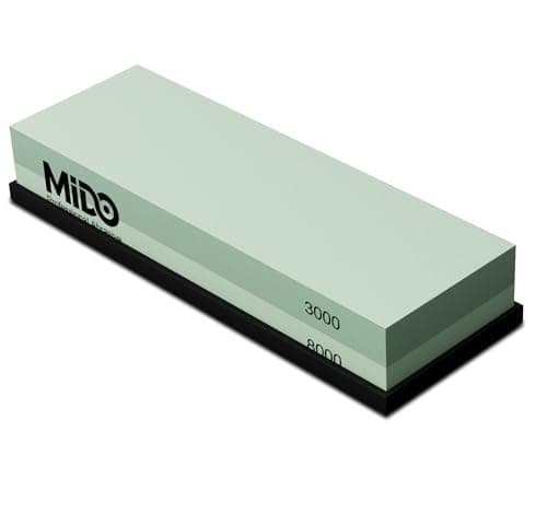 Image of MIDO Professional Abrasive Kitchen Knife Sharpening Stone 3000/8000 Grits Whetstone Sharpening Stone with Non-Slip Rubber Base for Kitchen, Hunting, and Pocket Knives or Blades