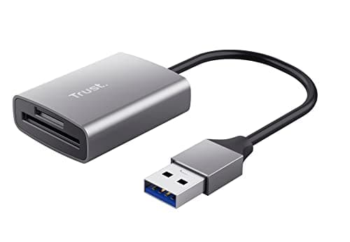 Image of Trust Dalyx Fast USB Cardreader, Fast USB 3.2 Gen 1 with USB-A connector, 104 MB/s with compatible UHS-I cards, (micro) SD, SDHC and SDXC up to 2 TB, MacBook, PC, Laptop, Chromebook